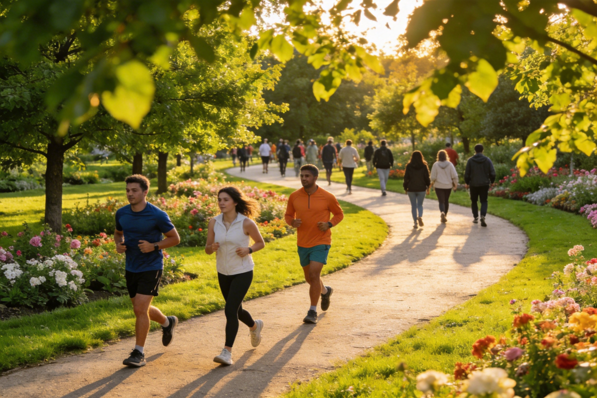 Nature-inspired wellness habit of walking outdoors for daily balance